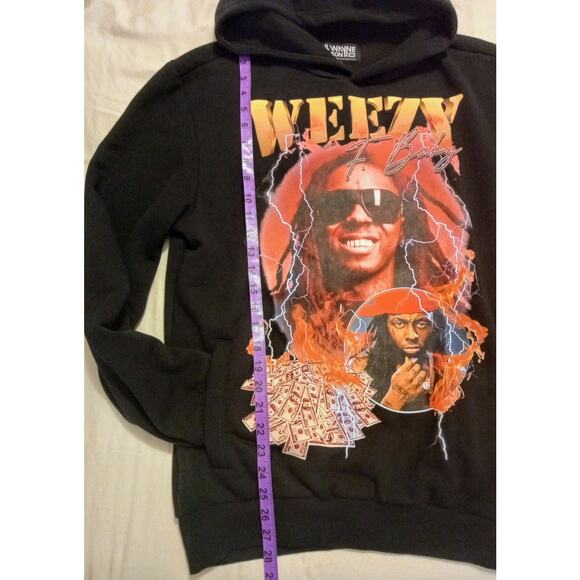 Lil Wayne “Reason” Black Rap Hoodie WEEZY Graphic Y2K Style Size M - Picture 9 of 9